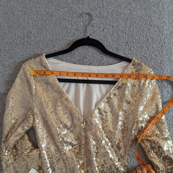 Lulu's gold shimmer sequin mini dress | Size medium (fits small!) โจ - Picture 16 of 16